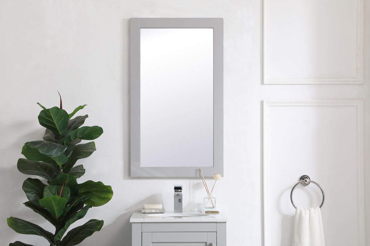 Aqua rectangle vanity mirror 18 inch in Grey