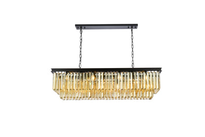 Sydney 12 light Matte Black Chandelier Golden Teak (Smoky) Royal Cut Crystal