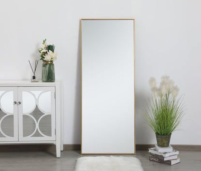 Metal frame rectangle mirror 24 inch in Brass