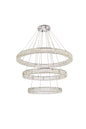 Monroe 41 inch LED triple ring chandelier in chrome