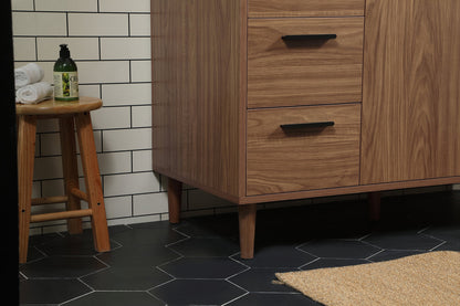 48 inch Single bathroom vanity in walnut brown