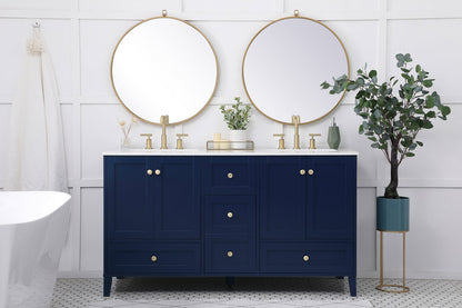 60 inch Double Bathroom Vanity in Blue