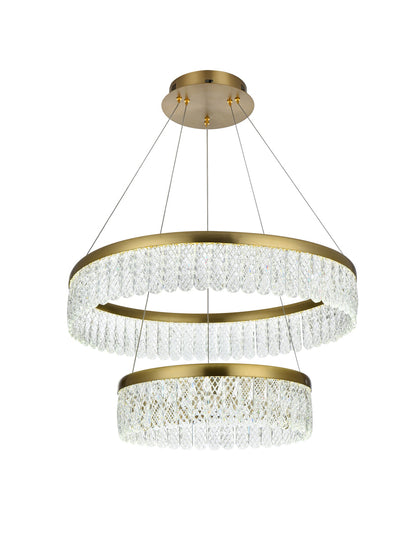 Rune 24 inch Adjustable LED chandelier in Satin Gold