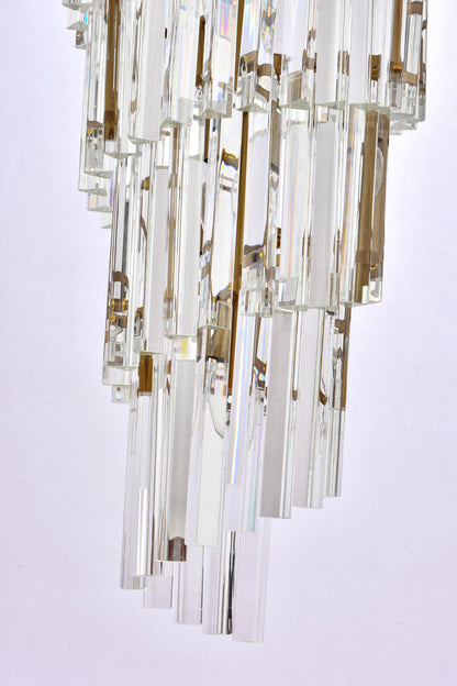 Sydney 30 inch spiral crystal chandelier in satin gold