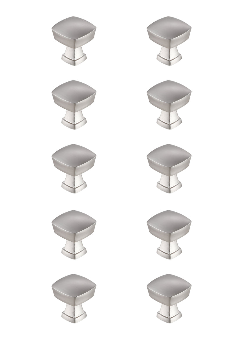 Irvin 1.3" Brushed Nickel Square Knob Multipack (Set of 10)