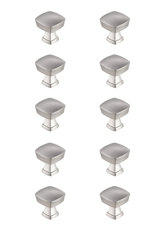 Irvin 1.3" Brushed Nickel Square Knob Multipack (Set of 10)