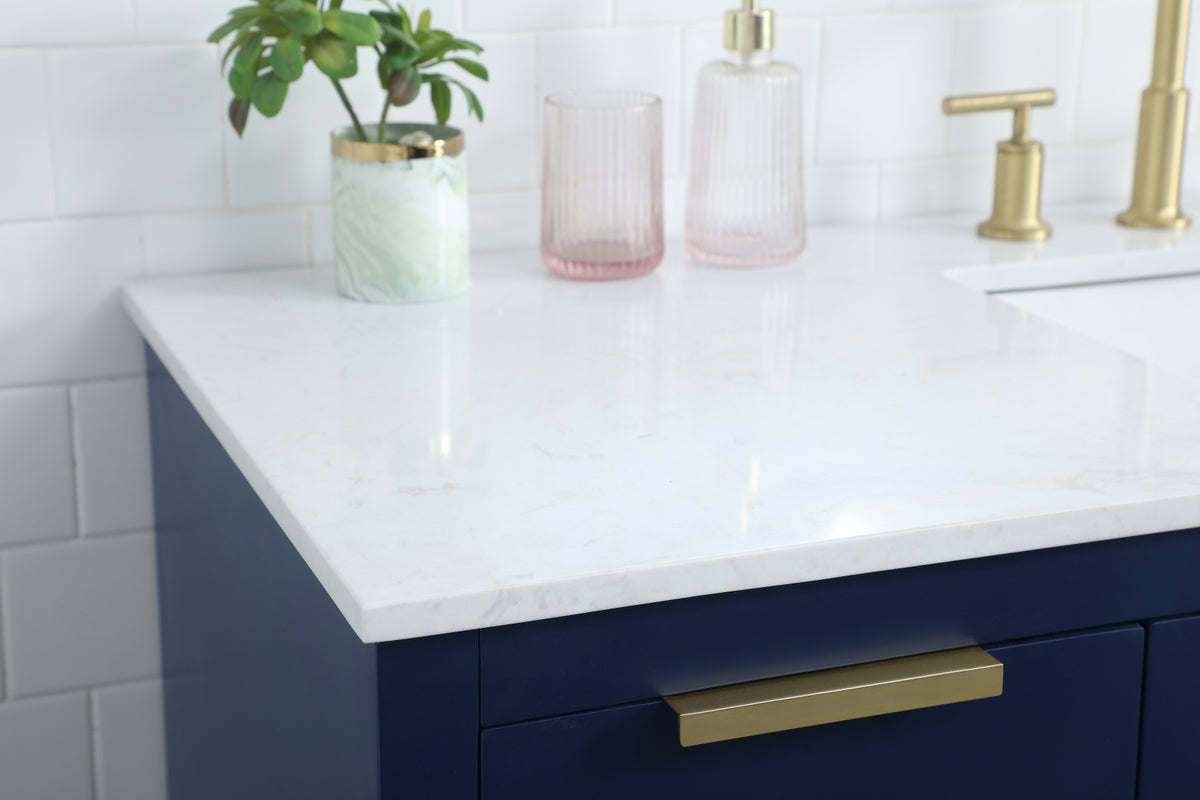 54 Inch SIngle Bathroom Vanity In Blue