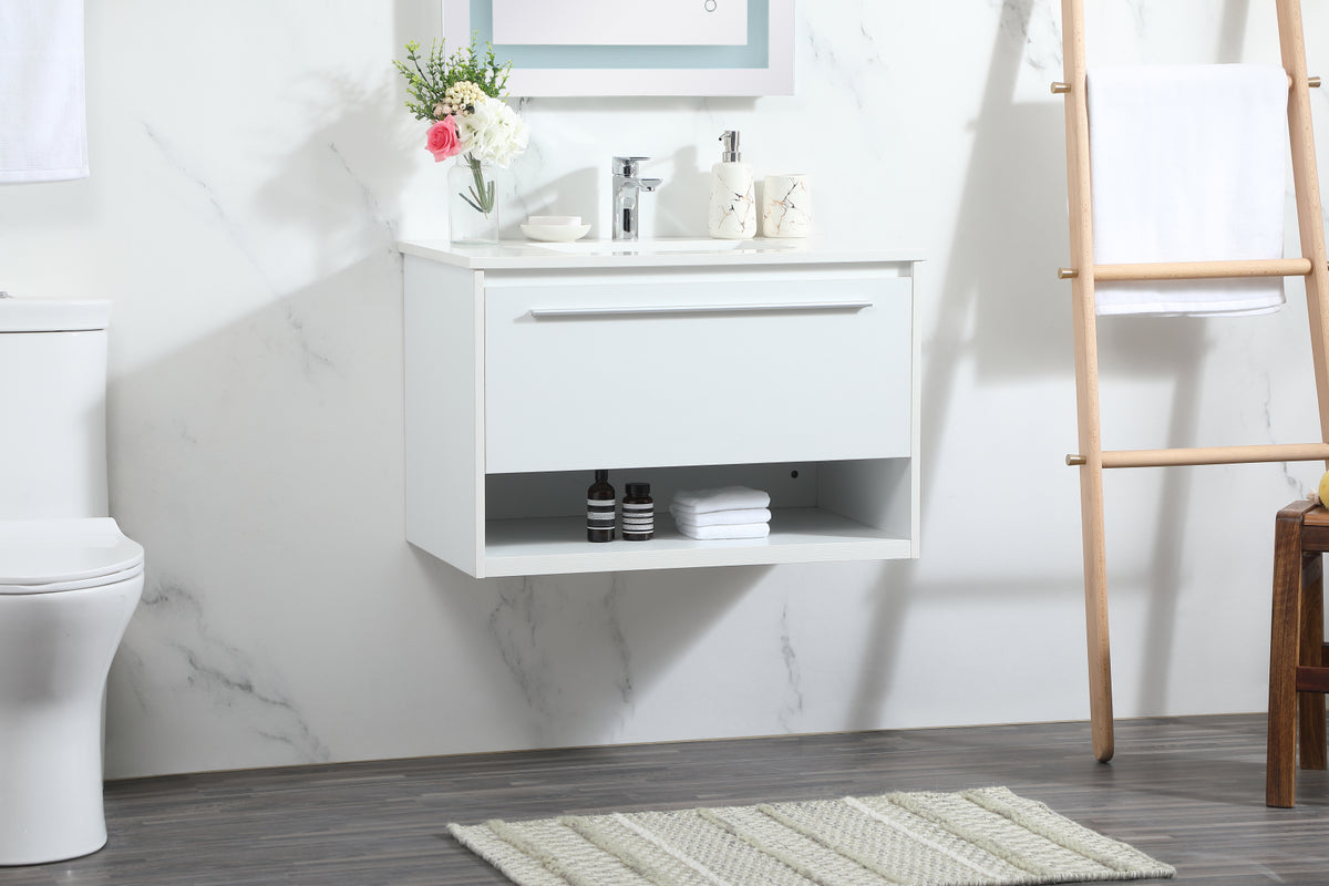 30 inch Single bathroom vanity in white