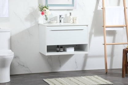 30 inch Single bathroom vanity in white