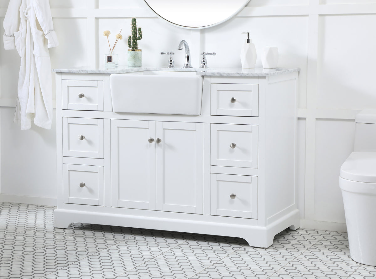 48 inch Single bathroom vanity in white