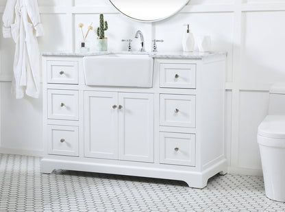 48 inch Single bathroom vanity in white