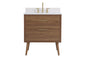 30 inch bathroom Vanity in Walnut Brown with Backsplash