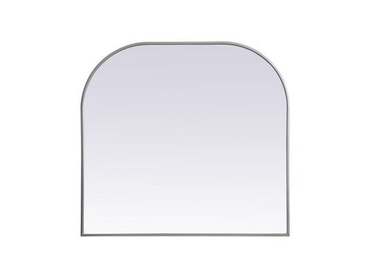 Metal Frame Arch Mirror 36x34 Inch in Silver