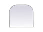 Metal Frame Arch Mirror 36x34 Inch in Silver