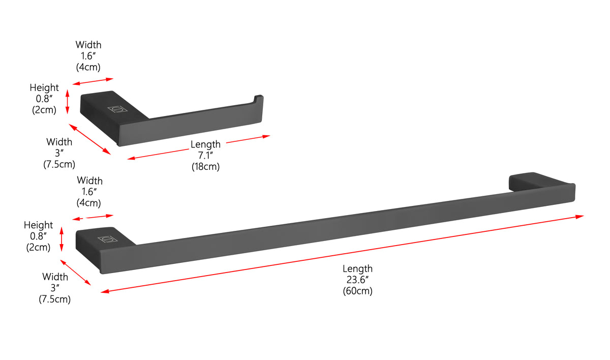 Sofia 2-Piece Bathroom Hardware Set in Matte Black