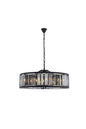 Chelsea 10 light Matte Black Chandelier Silver Shade (Grey) Royal Cut Crystal