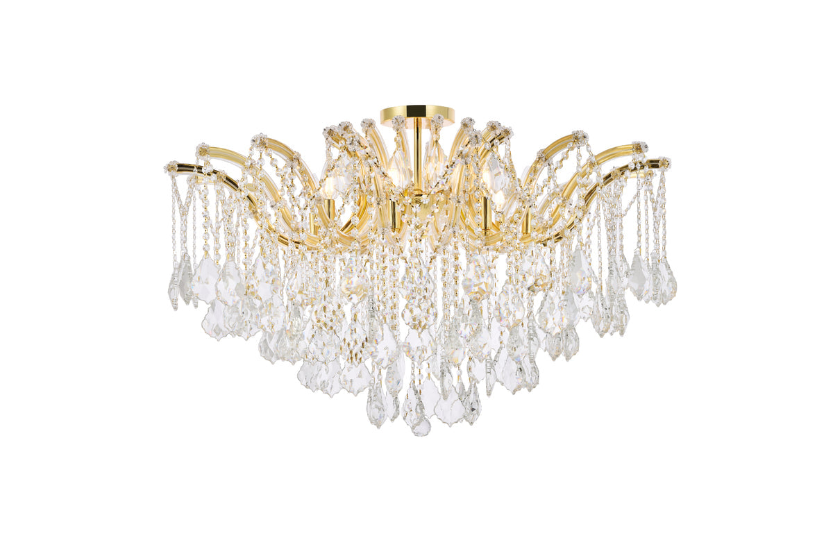 Maria Theresa 8 light Gold Flush Mount Clear Royal Cut Crystal