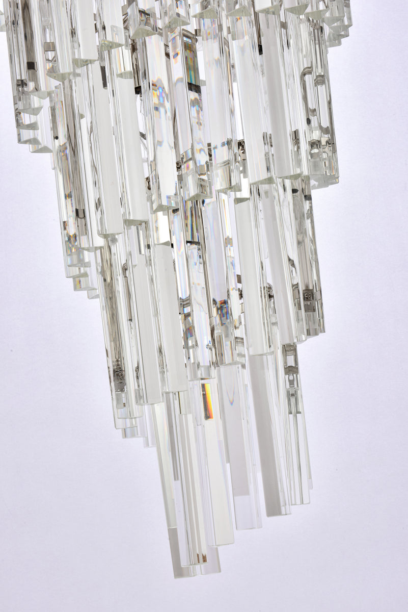 Sydney 36.5 inch spiral crystal chandelier in polished nickel