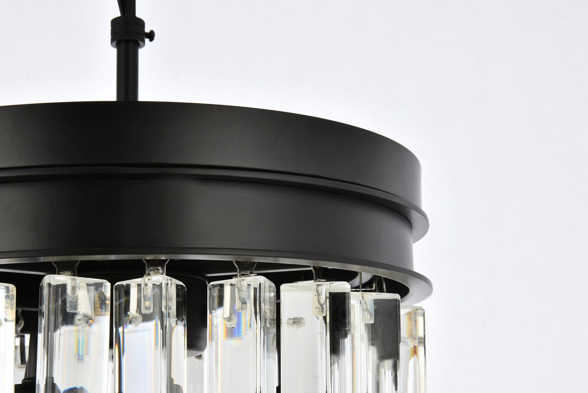 Sydney 3 light Matte Black Pendant Clear Royal Cut Crystal