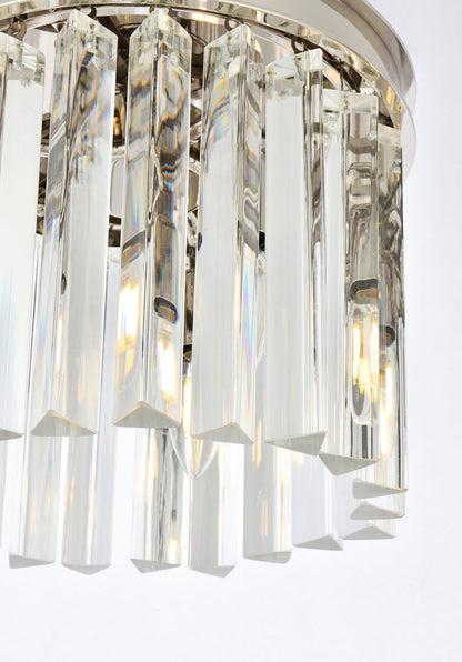 Sydney 3 light polished nickel Pendant Clear Royal Cut Crystal