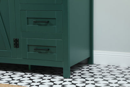 42 inch Single bathroom vanity in green with backsplash