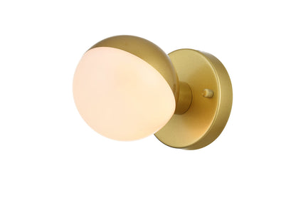 Majesty 1 light Brass and frosted white Bath Sconce