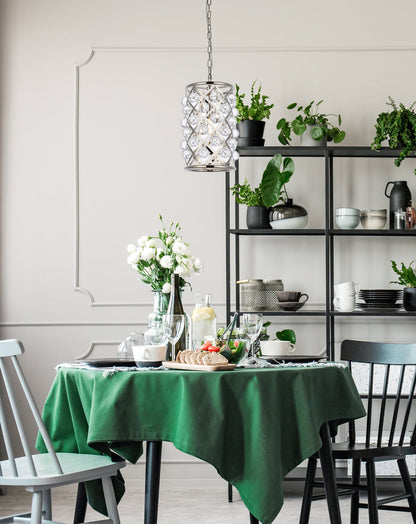 Madison 1 light polished Nickel Pendant Clear Royal Cut Crystal