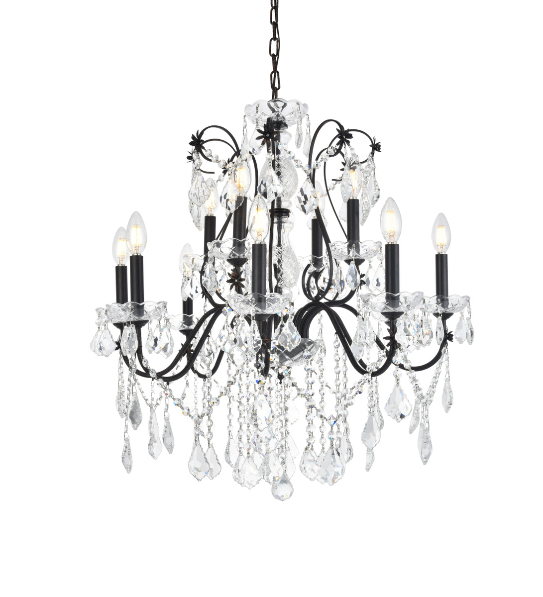 St. Francis 12 light Dark Bronze Chandelier Clear Royal Cut Crystal