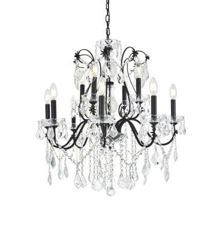 St. Francis 12 light Dark Bronze Chandelier Clear Royal Cut Crystal