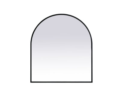 Metal Frame Arch Mirror 27x30 Inch in Black