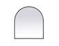 Metal Frame Arch Mirror 27x30 Inch in Black