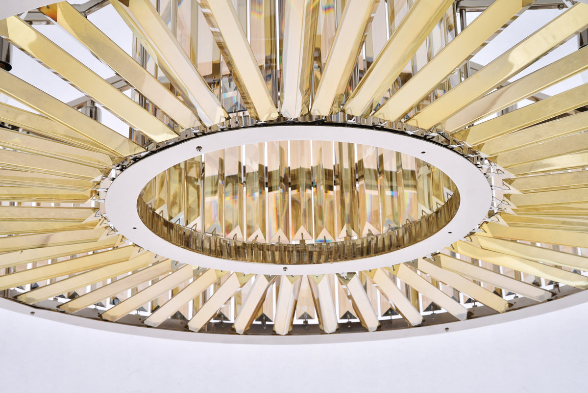 Chelsea 10 light polished nickel Chandelier Golden Teak (Smoky) Royal Cut Crystal