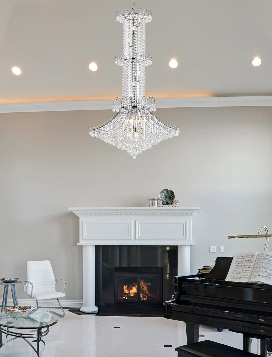 Toureg 20 light Chrome Chandelier Clear Royal Cut Crystal