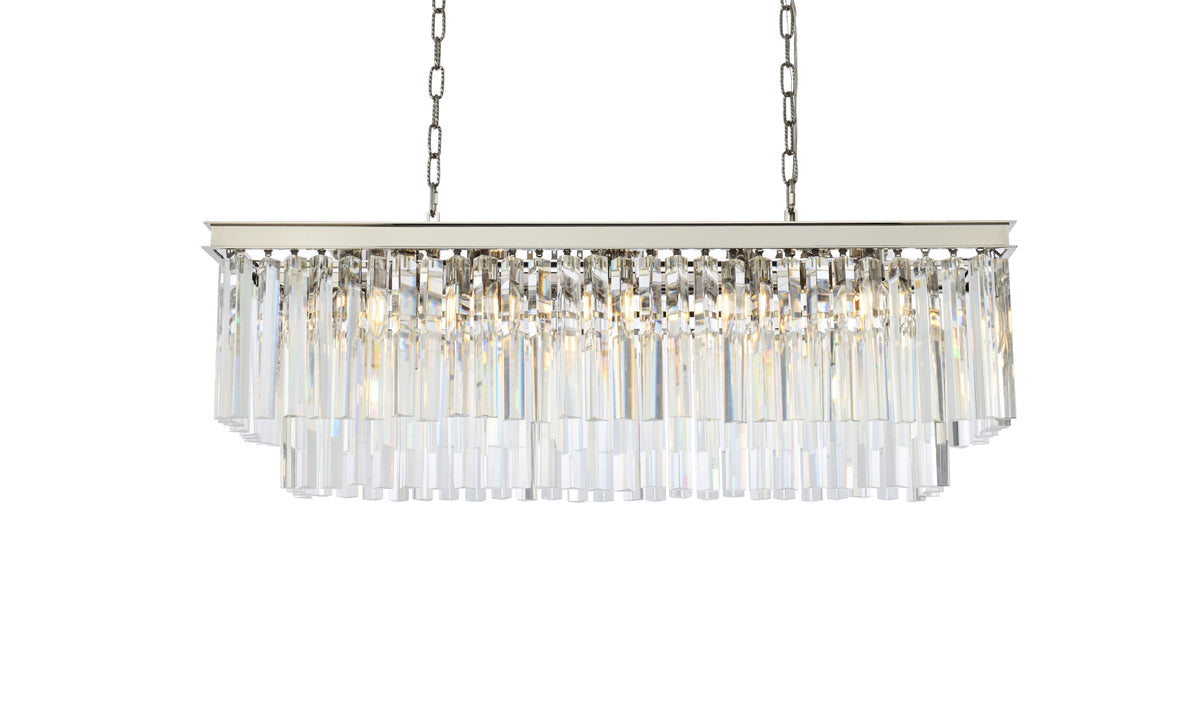 Sydney 12 light polished nickel Chandelier Clear Royal Cut Crystal