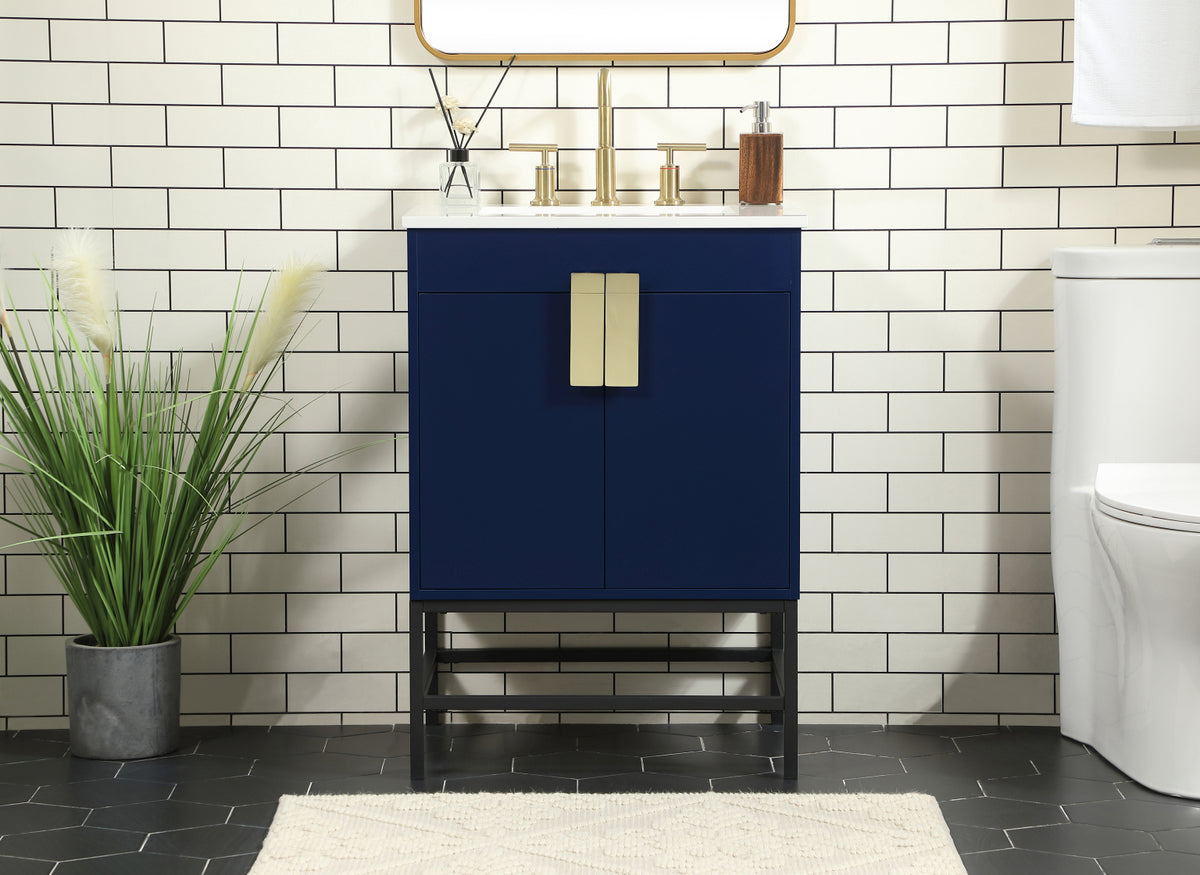 24 inch Single bathroom vanity in blue