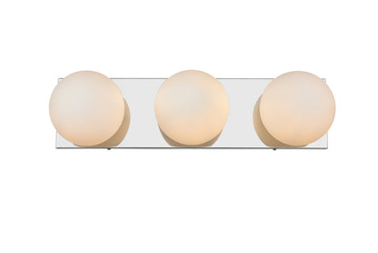 Jaylin 3 light Chrome and frosted white Bath Sconce
