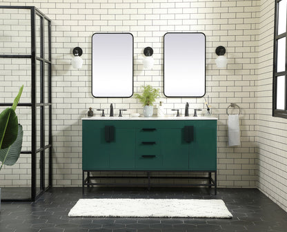 60 inch double bathroom vanity in green