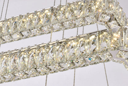 Monroe 42 inch LED triple rectangle pendant in chrome