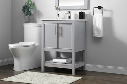 24 Inch SIngle Bathroom Vanity In Grey