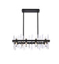 Serena 30 inch crystal rectangle chandelier in black