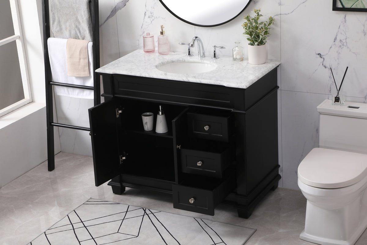 42 inch Single bathroom vanity set in black