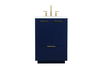 24 inch Single bathroom vanity in blue