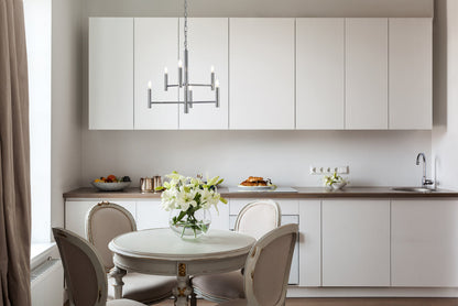 Carmella 6 lights pendant in chrome