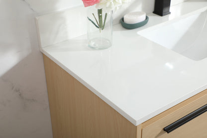 40 inch Single bathroom vanity in maple with backsplash