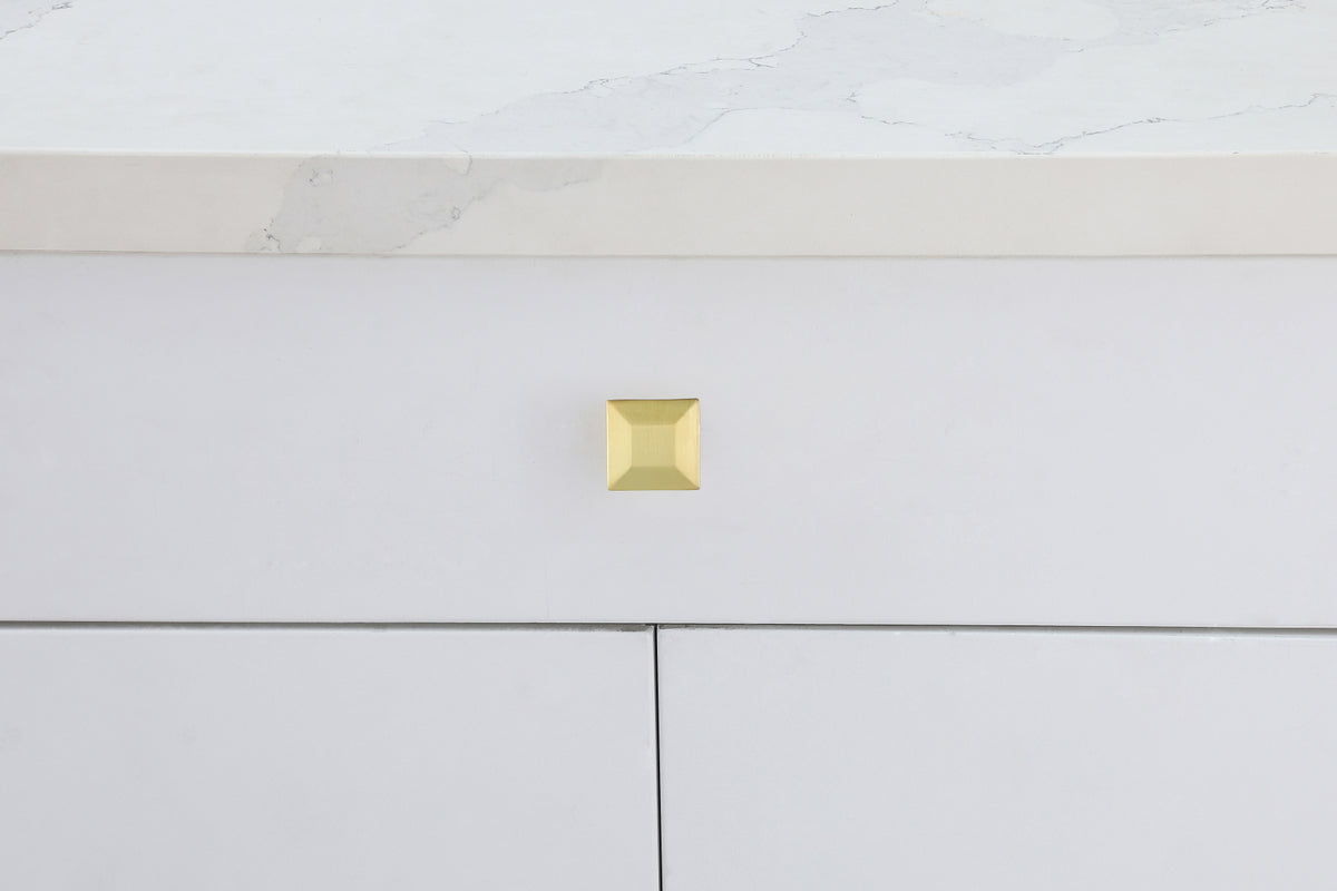 Cecil 1.3" Brushed Gold Square Knob Multipack (Set of 10)