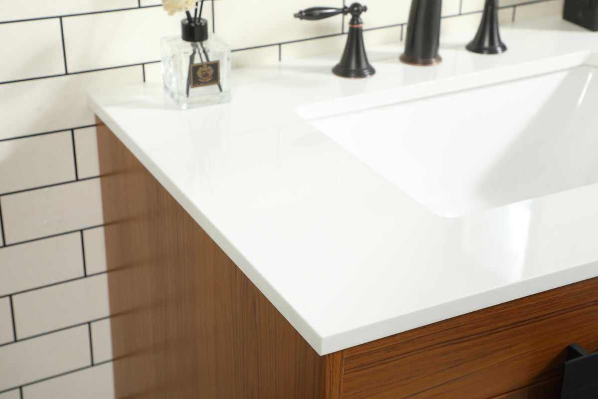 32 inch Single bathroom vanity in teak