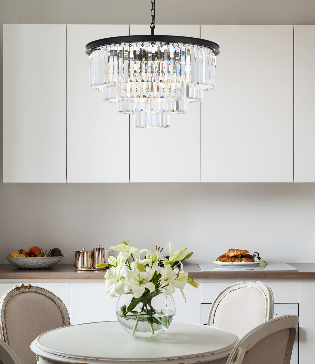 Sydney 17 light Matte Black Chandelier Clear Royal Cut Crystal