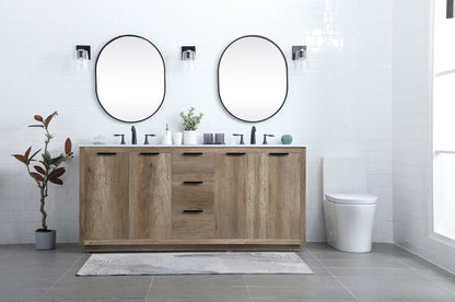 72 Inch Double Bathroom Vanity In Natural Oak