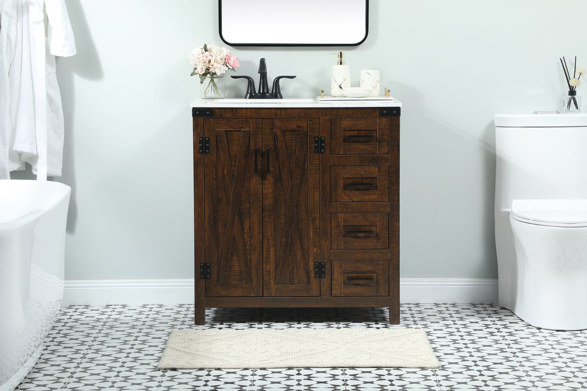 32 inch Single bathroom vanity in expresso