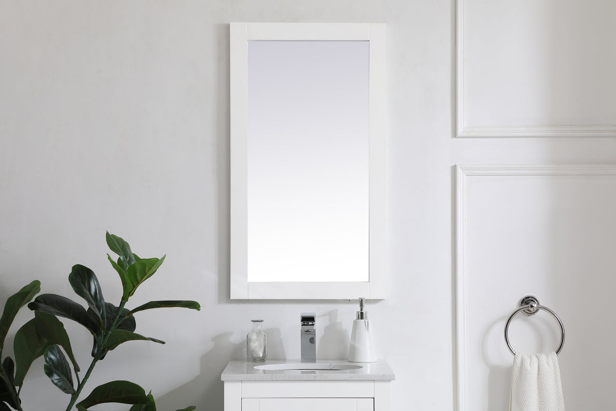 Aqua rectangle vanity mirror 18 inch in White